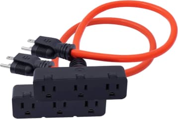 KMC 3-Outlet Power Extension Cord 2-Pack: $6