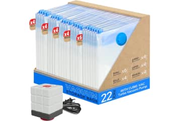 Vacuum Seal Bags 22-Pack with Electric Pump: $15