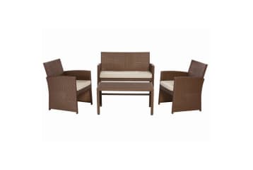 Hampton Bay Hamtpon Bay Park Trail 4pc Wicker Patio Conversation Set for 169 16121601