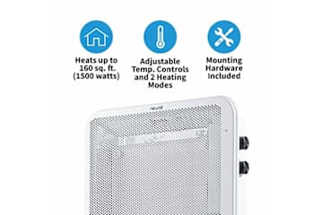 NewAir Wall Mountable Electric Mica Room Heaters, Micathermic Heater for  Indoor Use, AH-480, White for