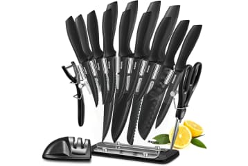 Midone 17-Piece German Stainless Steel Kitchen Knife Set for $38