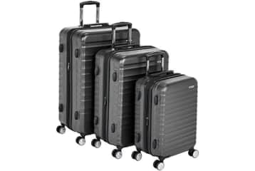 Amazonbasics premium hardside spinner three piece cheap luggage set