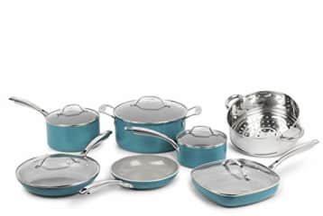 Martha Stewart Everyday - Aqua Aluminum Non-Stick 12-Piece Cookware Set