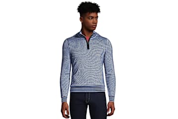 Fine Gauge Supima Quarter Zip Sweater 