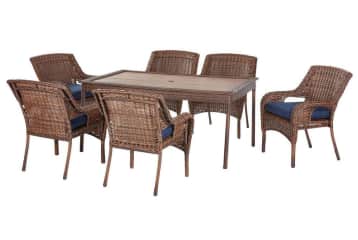 Hampton Bay Cambridge 7 Piece Wicker Patio Dining Set for 764 65 7148B7
