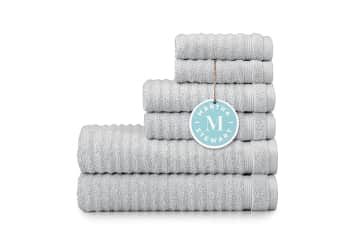 Aware 100% Organic Cotton Plush Bath Towels - Washcloths, 6-Pack,  Light Gray