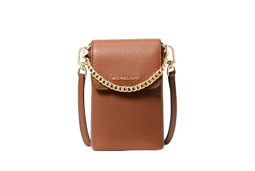 Michael Michael Kors Jet Set Small Pebbled Leather Chain-Link Smartphone  Crossbody Bag for $74