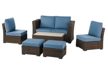 Hampton Bay Whitfield 6 Piece Wicker Patio Seating Set w Standard