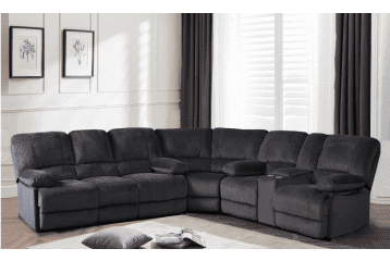 Pinksvdas 3 Piece Microfiber Reclining Sectional Sofa w Massage