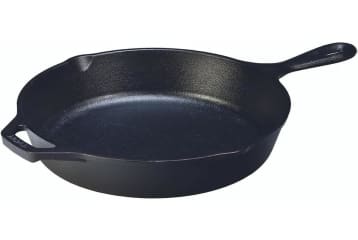 Lodge Wanderlust Seasoned Cast Iron Dual-Handle Camper Pan, 10.25, Black