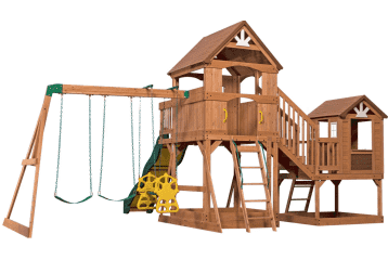 Backyard discovery malibu cedar sale swing set