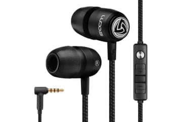 Ludos clamor wired earbuds top in ear headphones with microphone
