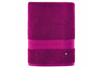 Tommy Hilfiger Modern American Stripe Bath Towel, 30 X 54 Inches, 100%  Cotton 574 GSM (White/Swedish Blue)