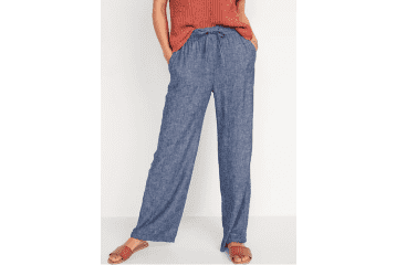Buy Old Navy High-Waisted Linen-Blend Wide-Leg Pants For Women 2024 Online