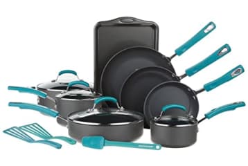Rachael Ray 12pc Cucina Piece Hard-Anodized Cookware Set Red