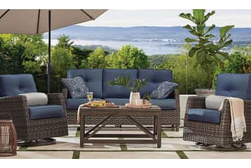 Member s Mark Fremont 4 Piece Patio Deep Seating Set with Sunbrella Fabric for 1199 for members SBGV01523 4I