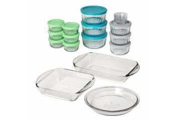 Anchor Hocking Glass Food Storage Containers with Lids, 30 Piece