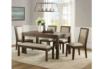 Home Meridian Hayden 6 Piece Dining Set w Bench for 499 for