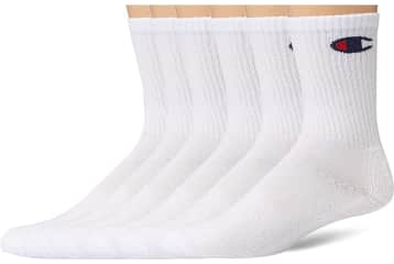 Champion Men s Double Dry Moisture Wicking Crew Socks 6 Pair Pack for 8 CHMC80