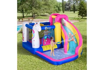 Unicorn 5-in-1 Large Inflatable Bounce House for $214