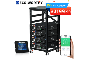 Eco-Worthy 20.48kWh 48V 100AH Server Rack LiFePO4 Lithium Battery V3 4-Pack for $3,118