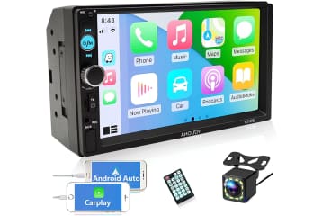 Get 50$coupon+12% off on Double Din Car Stereo Compatible with Carplay and  Android Auto