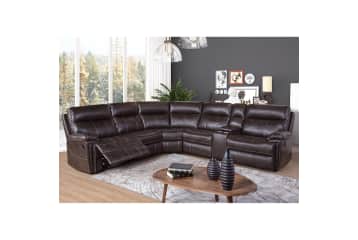 Member's Mark Caterina 6-Piece Leather Gel Reclining Sectional w/ USB for  $1,699 for members - SK-5960-BRN-SEC