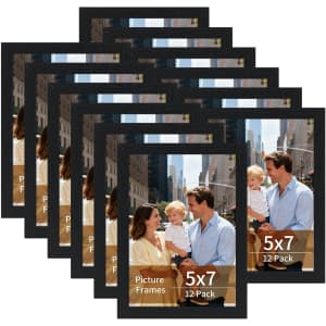 Lyeasw 5'x7" Picture Frames Black 12-Pack: $13.49 Lyeasw 5'x7" Picture Frames Black 12-Pack: $13.49