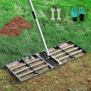 Reapalot 30" x 10" Lawn Leveling Rake w/ Gloves: $29.99