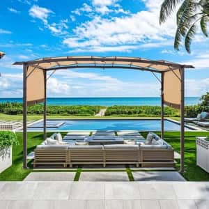 9x12-Foot Retractable Metal Pergola w/ Sun Shade Canopy: $145