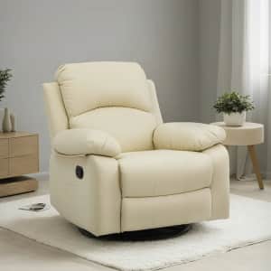 Oversized Heated Massage Recliner Sofa with Swivel Base: $240
