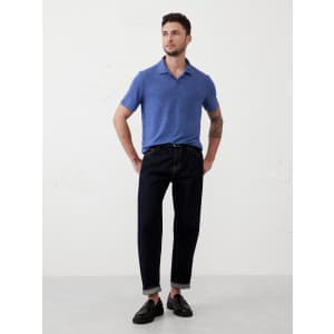 Banana Republic Factory Men's Linen-Blend Johnny Collar Polo Shirt: $5