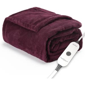 Sunbeam 50" x 60" Royal Luxe Microplush Heated Electric Throw Blanket: $26.82