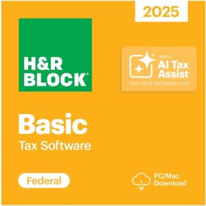 H&R Block Tax Software Basic 2025: $40 H&R Block Tax Software Basic 2025: $40