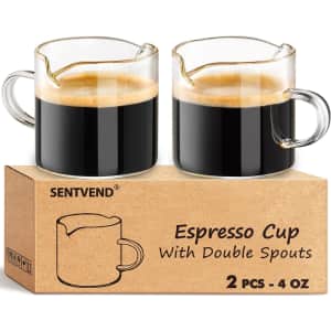 4-oz. Glass Espresso Cup w/ Double Spout 2-Pack: $7.98