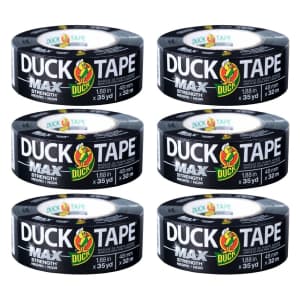 Duck Max Strength Duct Tape 35-Yard Roll 6-Pack: $23