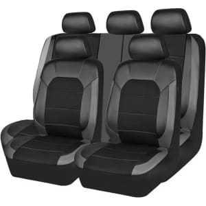 9-Piece Quilted Faux Leather Car Seat Covers: $15.99
