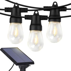 27-Foot Solar Powered Outdoor String Lights: $19