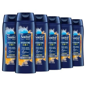 Suave Men Hydrating 3-in-1 Hair / Body / Face 18-oz. Bottle 6-Pack: $12 via Sub & Save