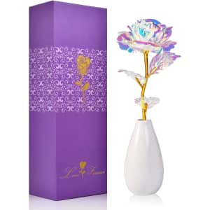 Artificial Rose with Vase: $4