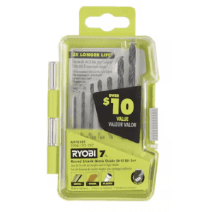 Ryobi Black Oxide Round Shank Drill Bit Set: $2.97