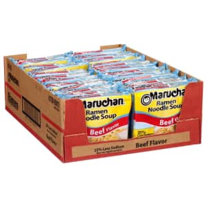 Maruchan Less Sodium Instant Beef 3-oz. Ramen Noodles 24-Pack: $7