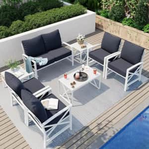 8-Piece Outdoor Furniture w/ Loveseat Sofa and Table: $325 8-Piece Outdoor Furniture w/ Loveseat Sofa and Table: $325