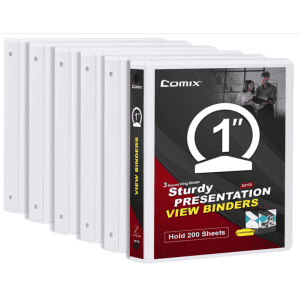 Comix 1" Binder 6-Pack: $24
