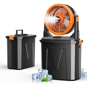 20,000mAh Camping Misting Fan with LED: $32.49
