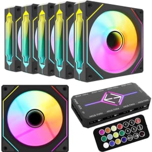 120mm PWM ARGB Case Fans 6-Pack: $37 120mm PWM ARGB Case Fans 6-Pack: $37
