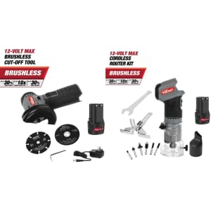 Hyper Tough 12V Max Router & Cut-off Tool Bundle: $89