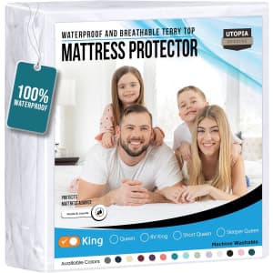 Utopia Bedding Utopia Waterproof King Mattress Protector: $1