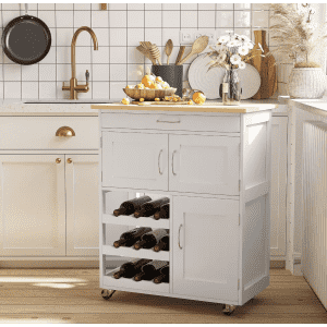 3-Drawer Rolling Island Kitchen Cart: $95 3-Drawer Rolling Island Kitchen Cart: $95