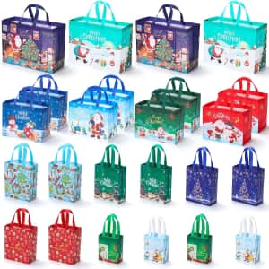 24-Piece Assorted Size Christmas Gift Bag Set: $12 24-Piece Assorted Size Christmas Gift Bag Set: $12